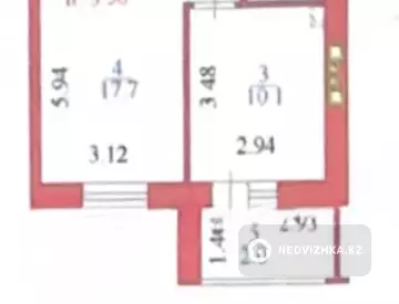 1-комнатная квартира, этаж 1 из 12, 37 м²