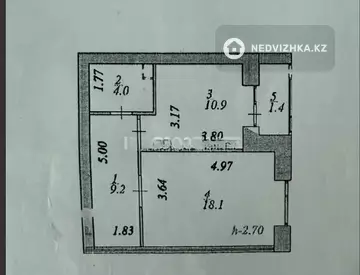1-комнатная квартира, этаж 1 из 5, 44 м²