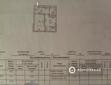 1-комнатная квартира, этаж 5 из 14, 40 м²