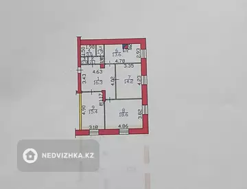 3-комнатная квартира, этаж 4 из 4, 86 м²