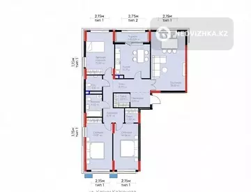 4-комнатная квартира, этаж 5 из 12, 123 м²