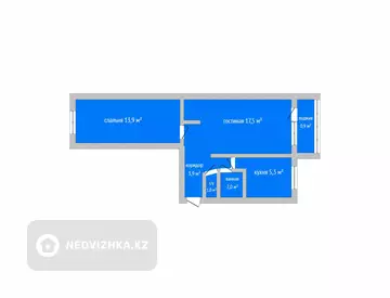 2-комнатная квартира, этаж 5 из 5, 44 м²