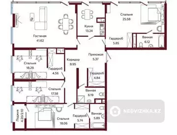 5-комнатная квартира, этаж 9 из 9, 210 м²