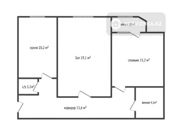2-комнатная квартира, этаж 6 из 7, 62 м²