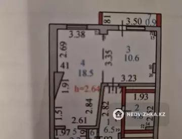 1-комнатная квартира, этаж 3 из 16, 44 м²