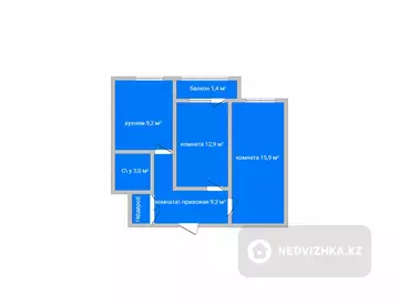 2-комнатная квартира, этаж 2 из 5, 51 м²