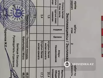 2-комнатная квартира, этаж 2 из 10, 46 м²