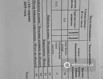 1-комнатная квартира, этаж 6 из 9, 45 м²