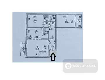 3-комнатная квартира, этаж 5 из 5, 65 м²