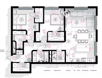 3-комнатная квартира, этаж 5 из 7, 111 м²