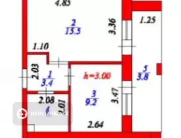 1-комнатная квартира, этаж 8 из 10, 36 м²