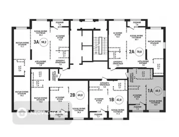 1-комнатная квартира, этаж 9 из 16, 40 м²