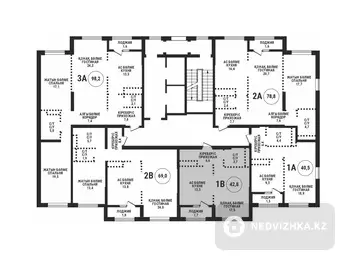 1-комнатная квартира, этаж 9 из 16, 43 м²
