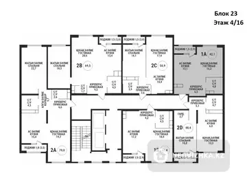 1-комнатная квартира, этаж 4 из 16, 42 м²