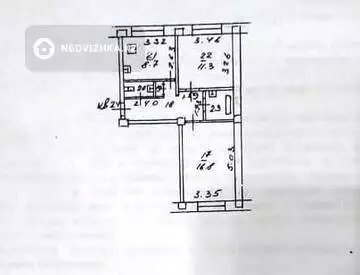 2-комнатная квартира, этаж 1 из 5, 52 м²