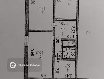 3-комнатная квартира, этаж 4 из 5, 62 м²