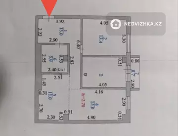 3-комнатная квартира, этаж 4 из 13, 70 м²
