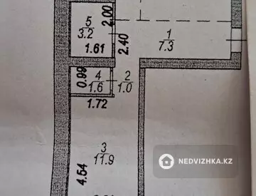 2-комнатная квартира, этаж 4 из 5, 55 м²