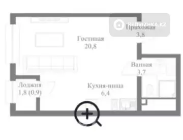 1-комнатная квартира, этаж 12 из 12, 36 м²