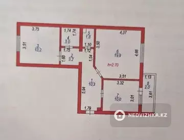 2-комнатная квартира, этаж 9 из 9, 64 м²