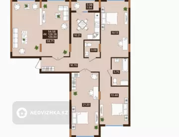 4-комнатная квартира, этаж 3 из 7, 130 м²