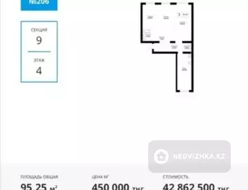 3-комнатная квартира, этаж 5 из 9, 96 м²