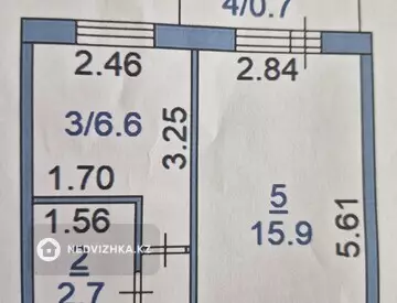 1-комнатная квартира, этаж 5 из 5, 30 м²
