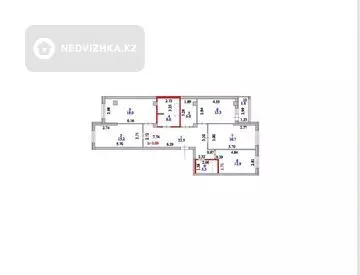 4-комнатная квартира, этаж 12 из 13, 118 м²