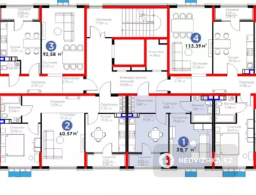 1-комнатная квартира, этаж 2 из 12, 40 м²