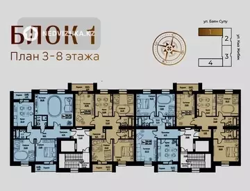 3-комнатная квартира, этаж 5 из 8, 85 м²