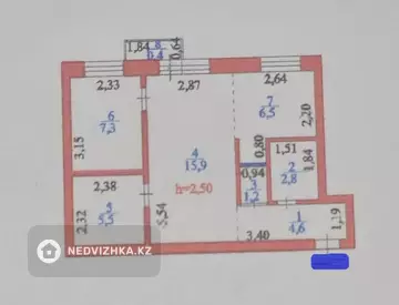 3-комнатная квартира, этаж 5 из 5, 44 м²