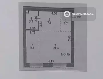 1-комнатная квартира, этаж 2 из 9, 45 м²