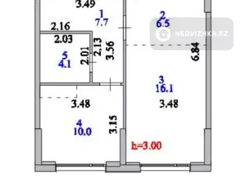 2-комнатная квартира, этаж 9 из 18, 44 м²