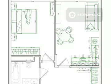 2-комнатная квартира, этаж 9 из 9, 44 м²