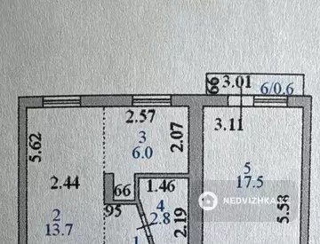 2-комнатная квартира, этаж 2 из 5, 46 м²
