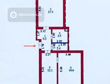3-комнатная квартира, этаж 9 из 9, 70 м²