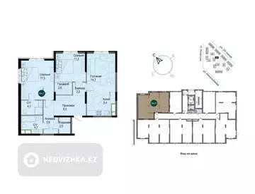 3-комнатная квартира, этаж 13 из 14, 85 м²
