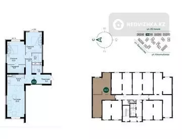 3-комнатная квартира, этаж 3 из 16, 83 м²
