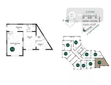 2-комнатная квартира, этаж 12 из 13, 72 м²