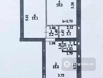 2-комнатная квартира, этаж 3 из 9, 65 м²