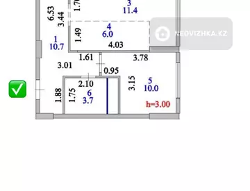 3-комнатная квартира, этаж 9 из 12, 60 м²