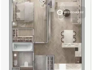 2-комнатная квартира, этаж 7 из 8, 40 м²