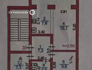 3-комнатная квартира, этаж 2 из 4, 65 м²