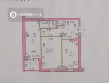 2-комнатная квартира, этаж 3 из 9, 65 м²