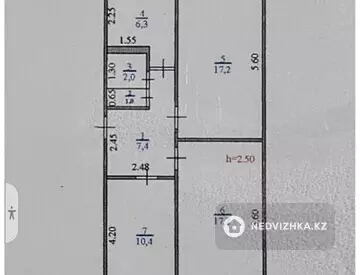 3-комнатная квартира, этаж 3 из 5, 62 м²