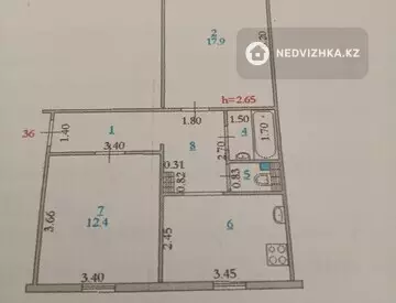 2-комнатная квартира, этаж 6 из 6, 54 м²