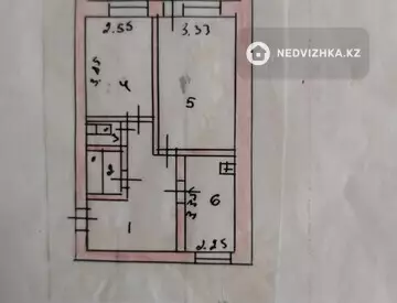 2-комнатная квартира, этаж 4 из 5, 50 м²