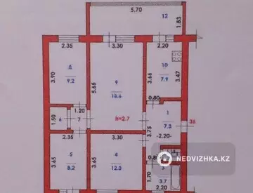 4-комнатная квартира, этаж 3 из 5, 77 м²