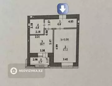 1-комнатная квартира, этаж 3 из 9, 42 м²