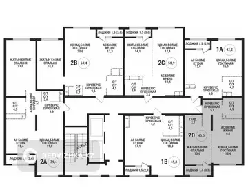 2-комнатная квартира, этаж 7 из 16, 45 м²